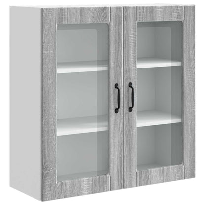 Wall Glass Cabinet PORTO Grey Sonoma 80 x 31 x 80 cm