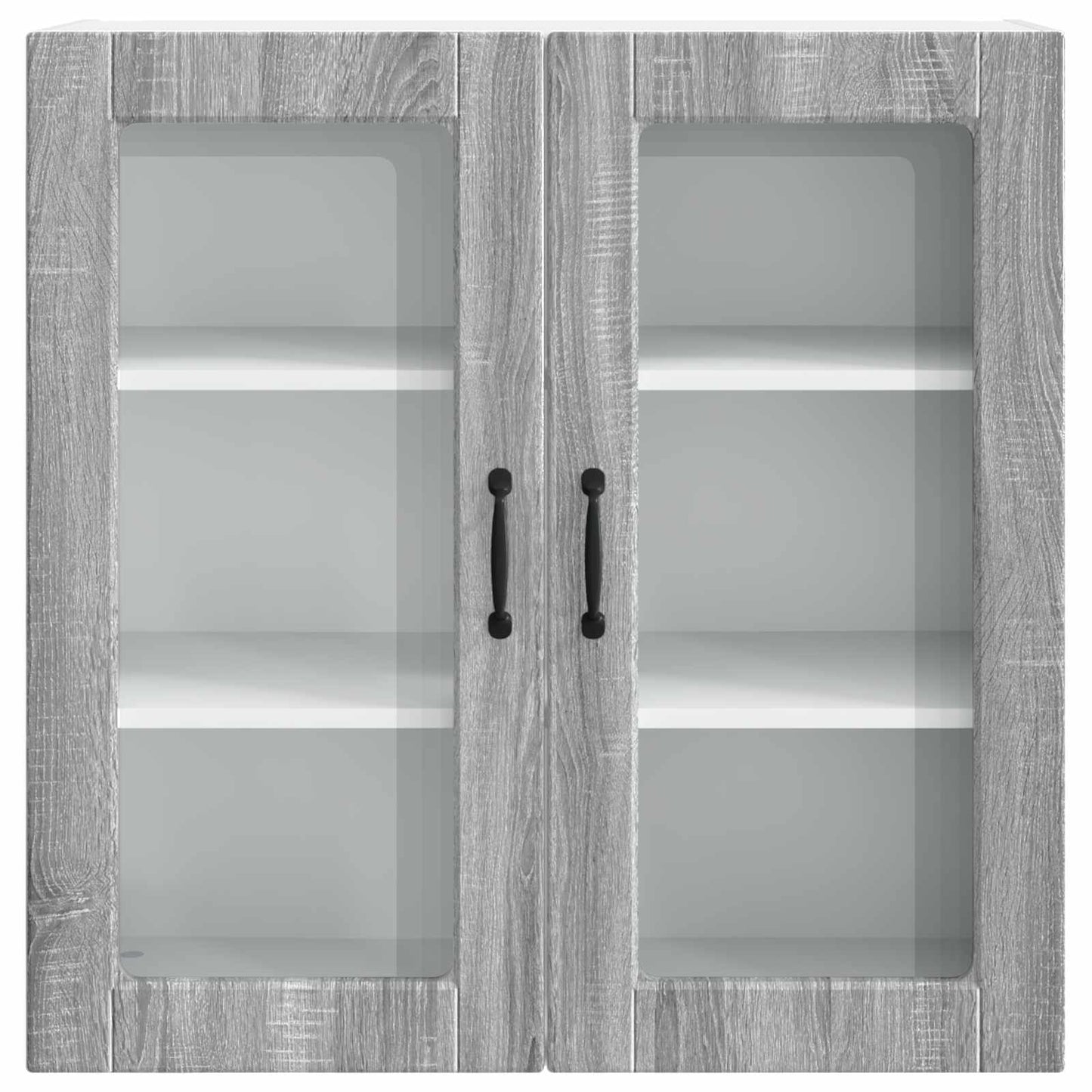Wall Glass Cabinet PORTO Grey Sonoma 80 x 31 x 80 cm