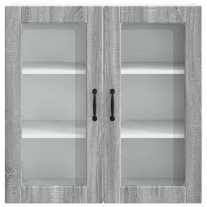 Wall Glass Cabinet PORTO Grey Sonoma 80 x 31 x 80 cm