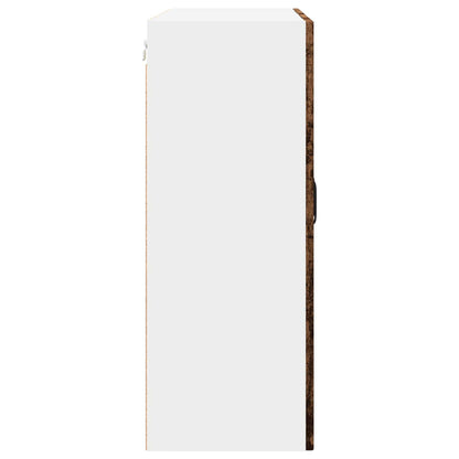 Wall Glass Cabinet PORTO Old Wood 80 x 31 x 80 cm