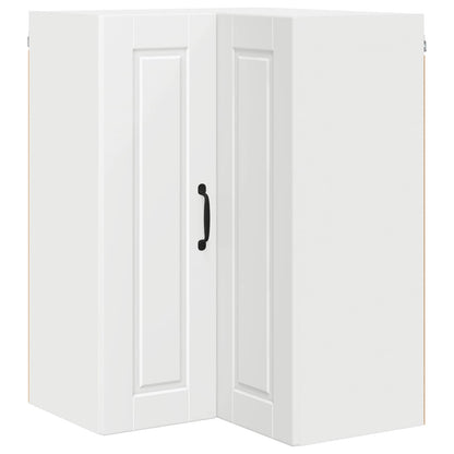 Wall Corner Cabinet PORTO White 57 x 57 x 80 cm Engineered Wood