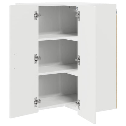 Wall Corner Cabinet PORTO White 57 x 57 x 80 cm Engineered Wood