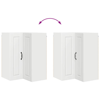 Wall Corner Cabinet PORTO White 57 x 57 x 80 cm Engineered Wood