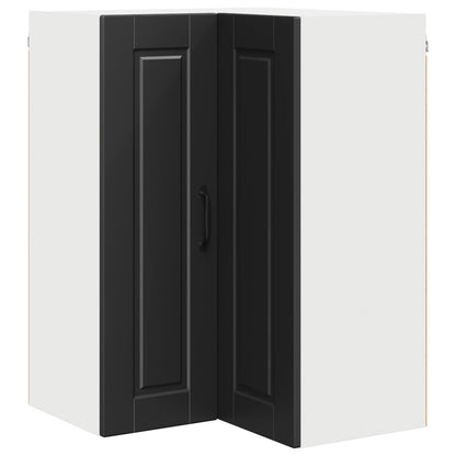 Wall Corner Cabinet PORTO Black 57 x 57 x 80 cm Engineered Wood