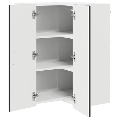 Wall Corner Cabinet PORTO Black 57 x 57 x 80 cm Engineered Wood