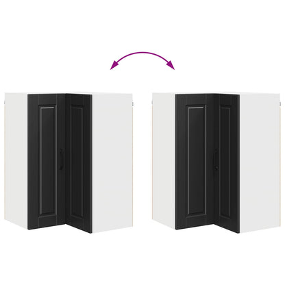 Wall Corner Cabinet PORTO Black 57 x 57 x 80 cm Engineered Wood