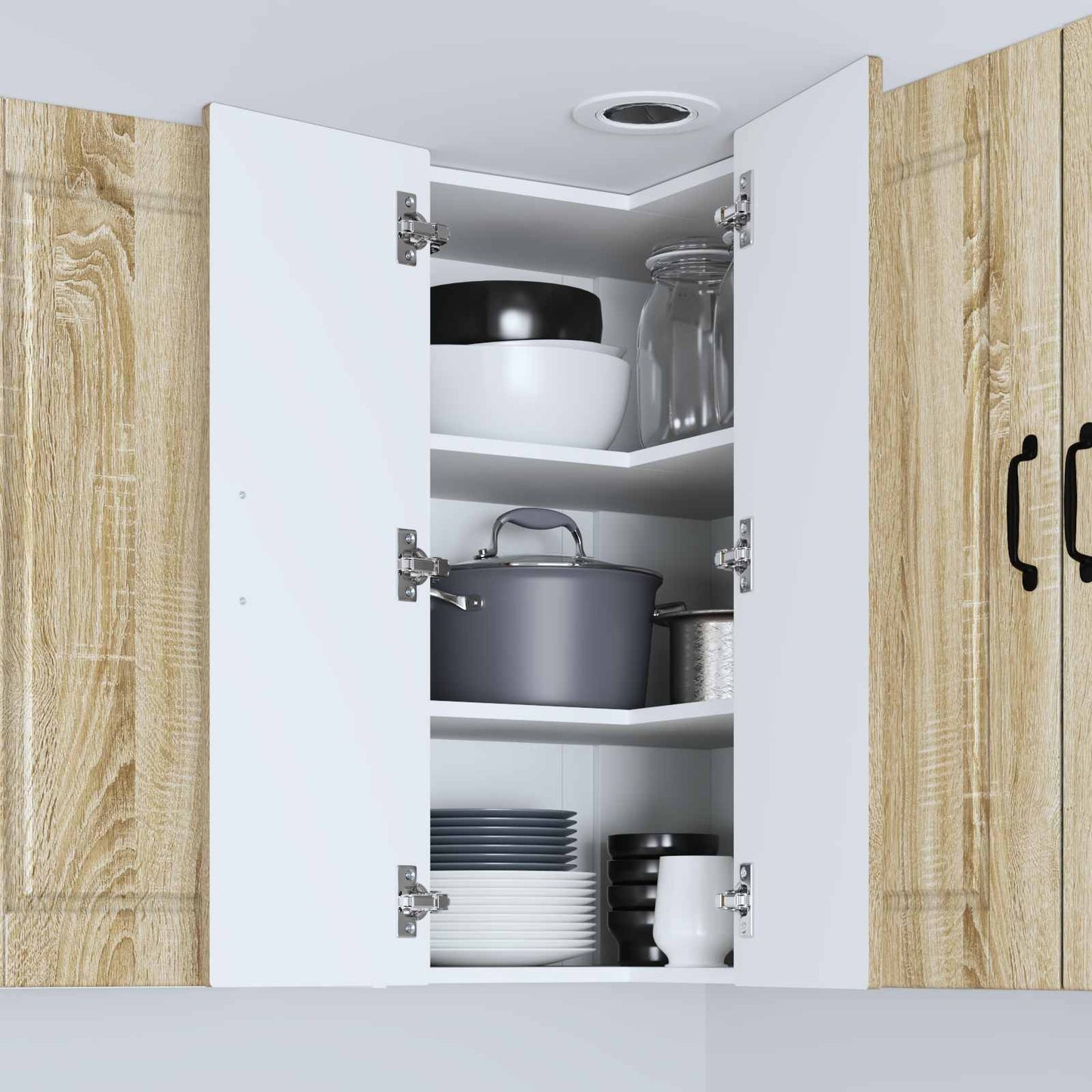 Wall Corner Cabinet PORTO Sonoma Oak 57 x 57 x 80 cm