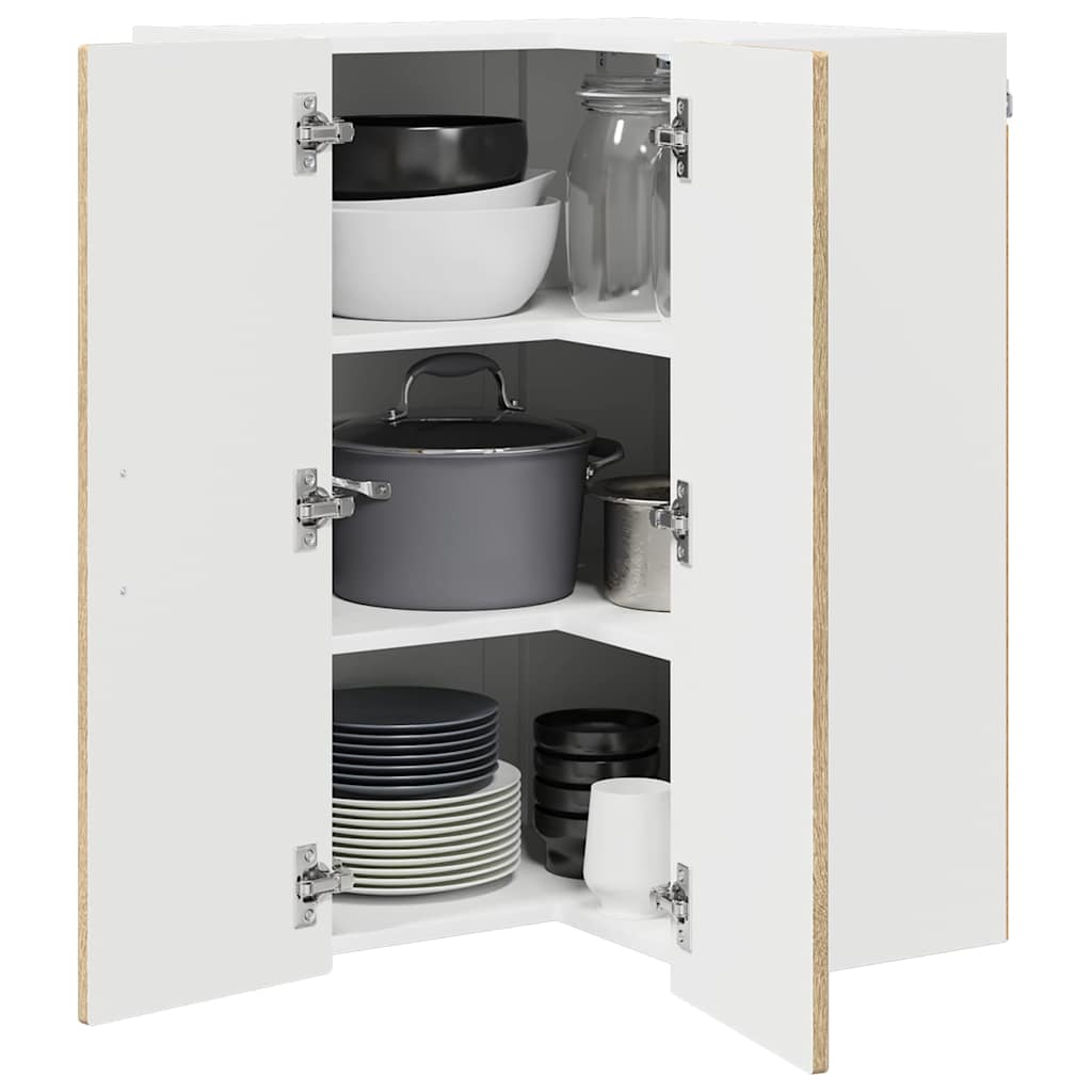 Wall Corner Cabinet PORTO Sonoma Oak 57 x 57 x 80 cm