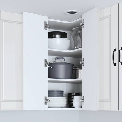 Wall Corner Cabinet PORTO High Gloss White 57 x 57 x 80 cm