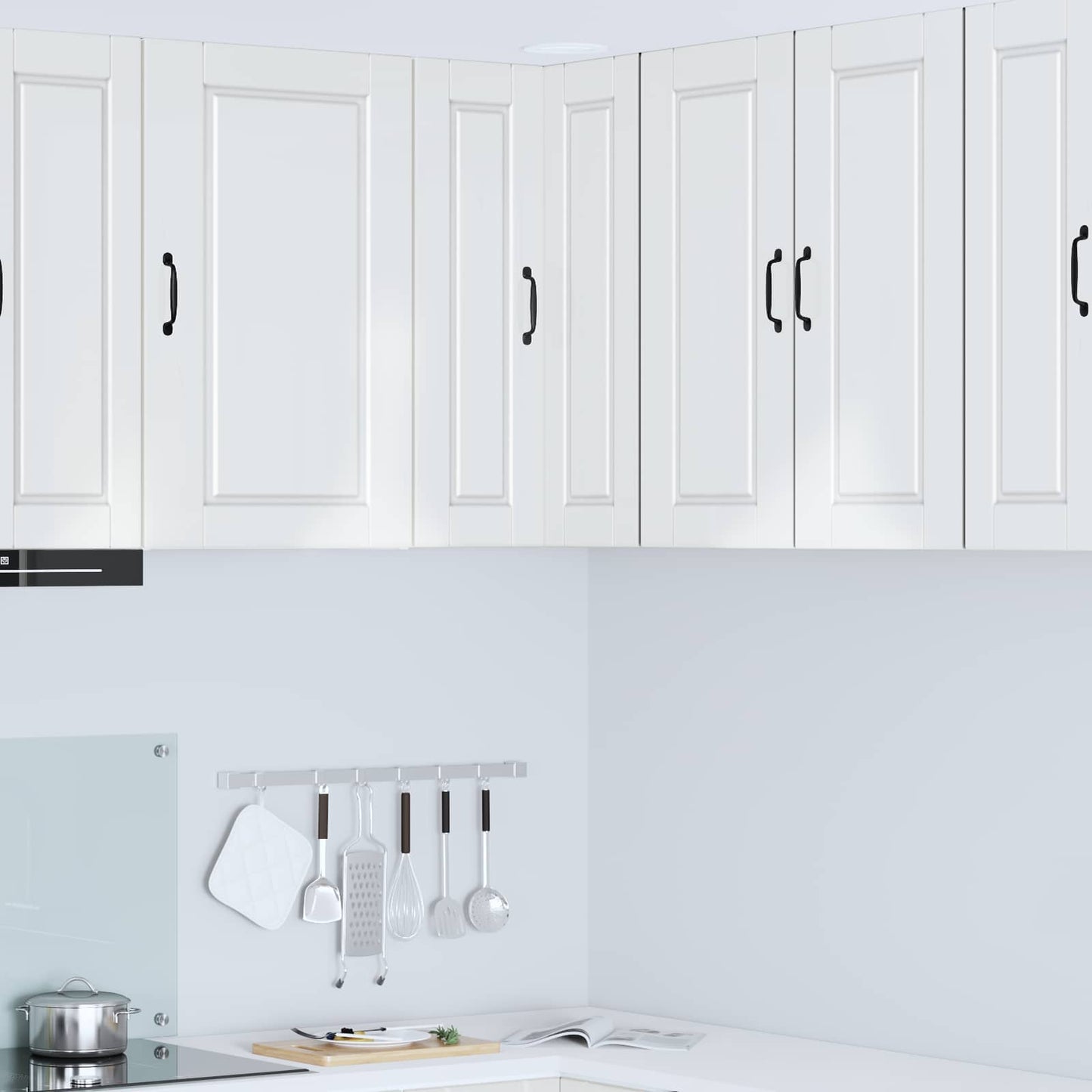 Wall Corner Cabinet PORTO High Gloss White 57 x 57 x 80 cm