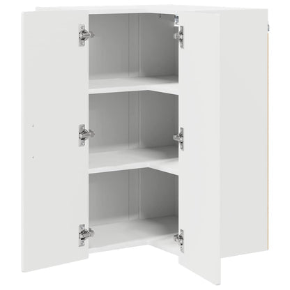 Wall Corner Cabinet PORTO High Gloss White 57 x 57 x 80 cm