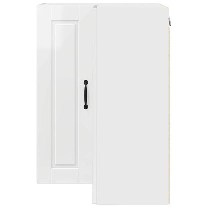 Wall Corner Cabinet PORTO High Gloss White 57 x 57 x 80 cm