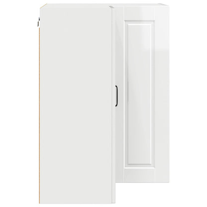 Wall Corner Cabinet PORTO High Gloss White 57 x 57 x 80 cm