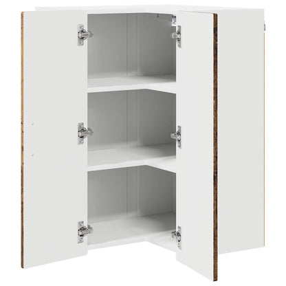 Wall Corner Cabinet PORTO Old Wood 57 x 57 x 80 cm