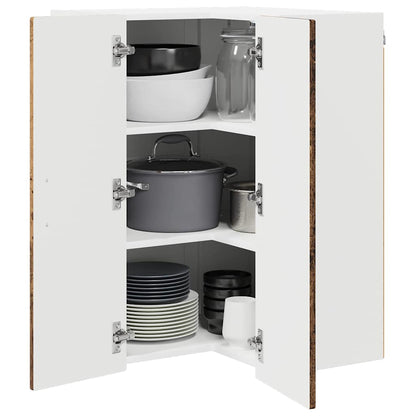 Wall Corner Cabinet PORTO Old Wood 57 x 57 x 80 cm