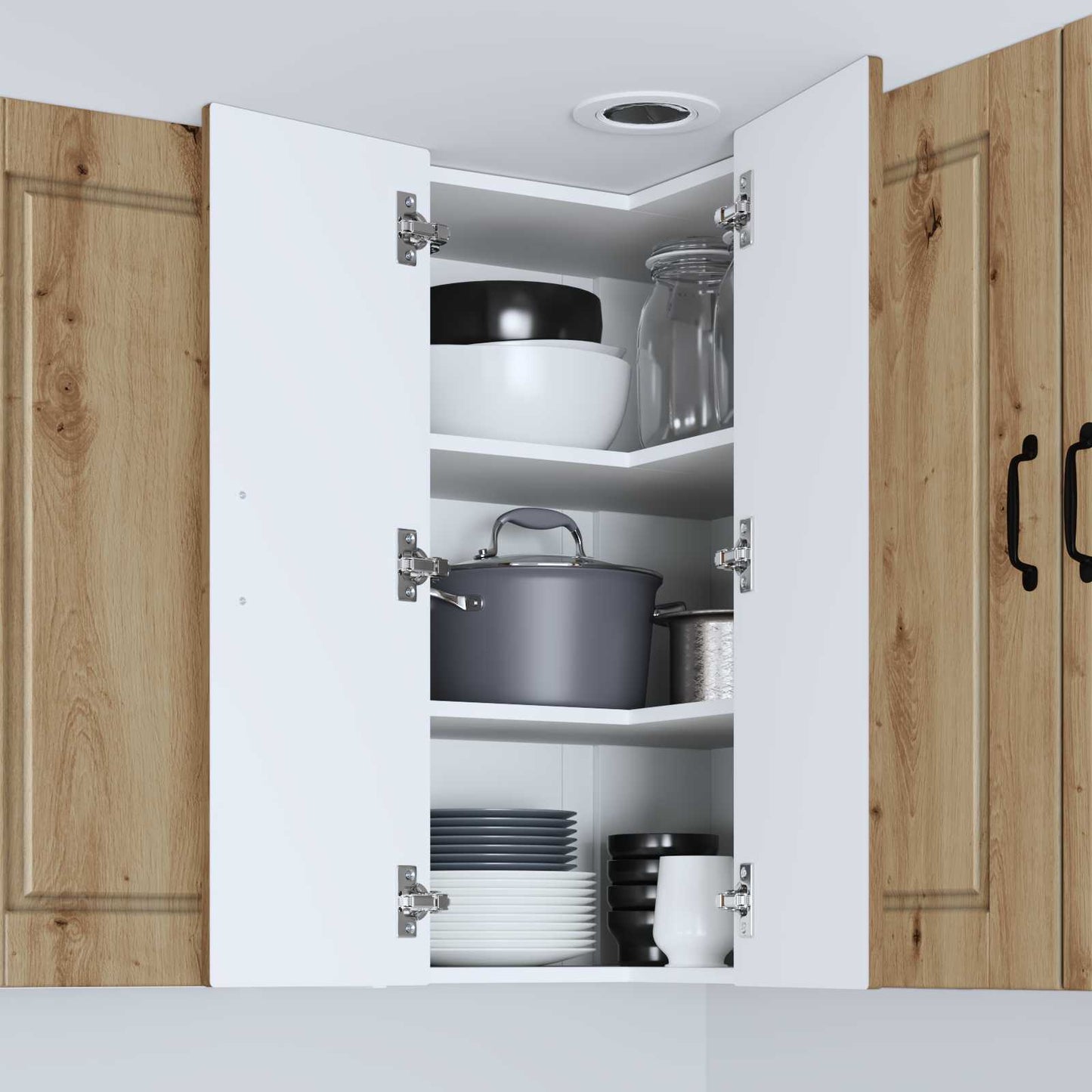 Wall Corner Cabinet PORTO Artisan Oak 57 x 57 x 80 cm