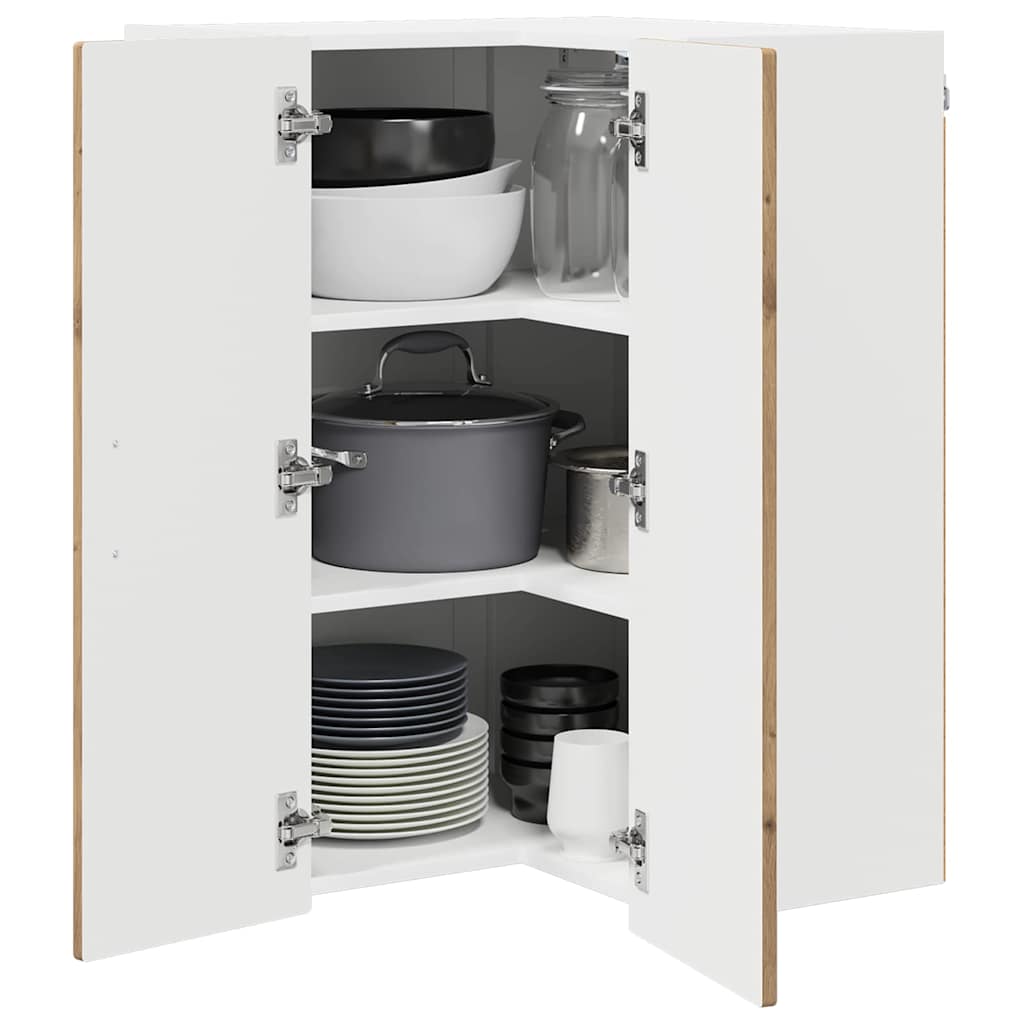Wall Corner Cabinet PORTO Artisan Oak 57 x 57 x 80 cm