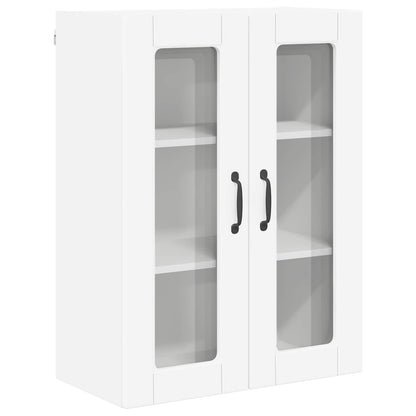 Wall Glass Cabinet PORTO White 60 x 31 x 80 cm Engineered Wood