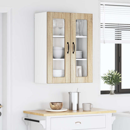 Wall Glass Cabinet PORTO Sonoma Oak 60 x 31 x 80 cm