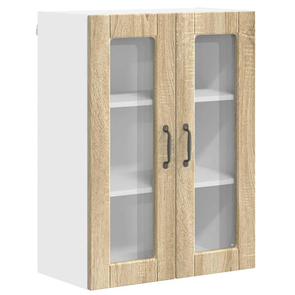 Wall Glass Cabinet PORTO Sonoma Oak 60 x 31 x 80 cm