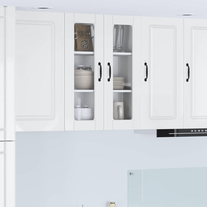 Wall Glass Cabinet PORTO High Gloss White 60 x 31 x 80 cm