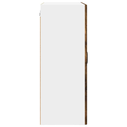 Wall Glass Cabinet PORTO Smoked Oak 60 x 31 x 80 cm