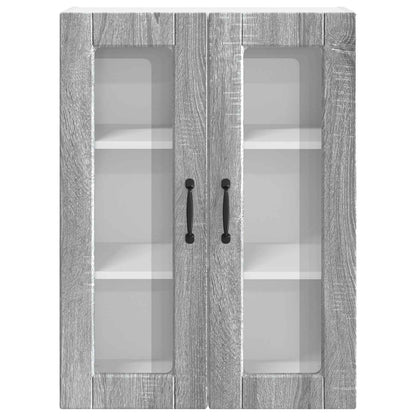 Wall Glass Cabinet PORTO Grey Sonoma 60 x 31 x 80 cm