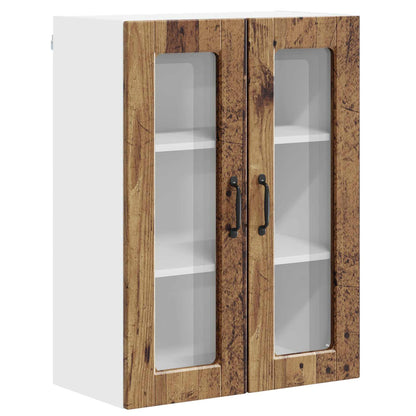 Wall Glass Cabinet PORTO Old Wood 60 x 31 x 80 cm