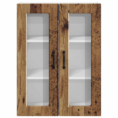 Wall Glass Cabinet PORTO Old Wood 60 x 31 x 80 cm