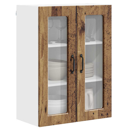 Wall Glass Cabinet PORTO Old Wood 60 x 31 x 80 cm