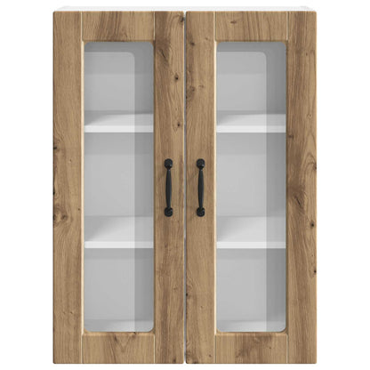 Wall Glass Cabinet PORTO Artisan Oak 60 x 31 x 80 cm