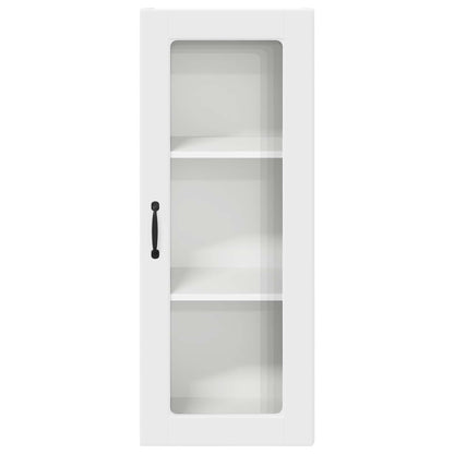 Wall Glass Cabinet PORTO White 40 x 31 x 100 cm Engineered Wood