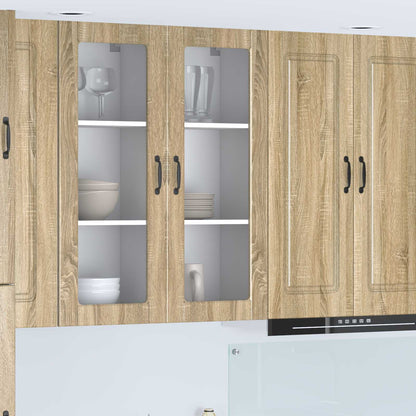 Wall Glass Cabinet PORTO Sonoma Oak 40 x 31 x 100 cm