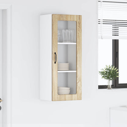 Wall Glass Cabinet PORTO Sonoma Oak 40 x 31 x 100 cm