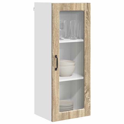 Wall Glass Cabinet PORTO Sonoma Oak 40 x 31 x 100 cm