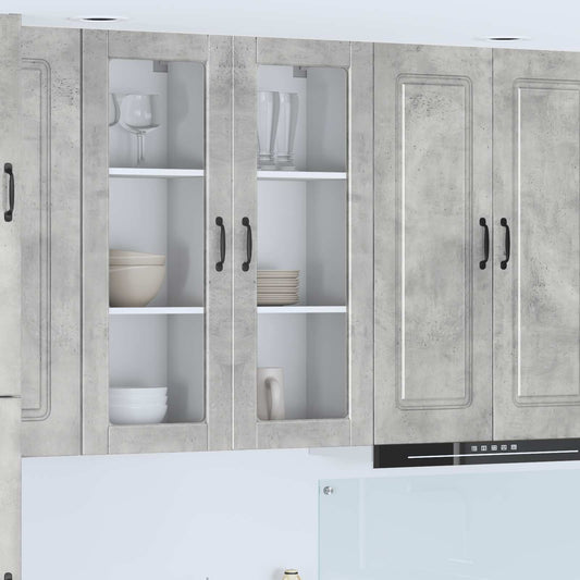 Wall Glass Cabinet PORTO Concrete Grey 40 x 31 x 100 cm
