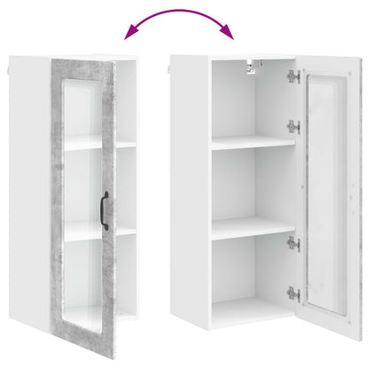 Wall Glass Cabinet PORTO Concrete Grey 40 x 31 x 100 cm