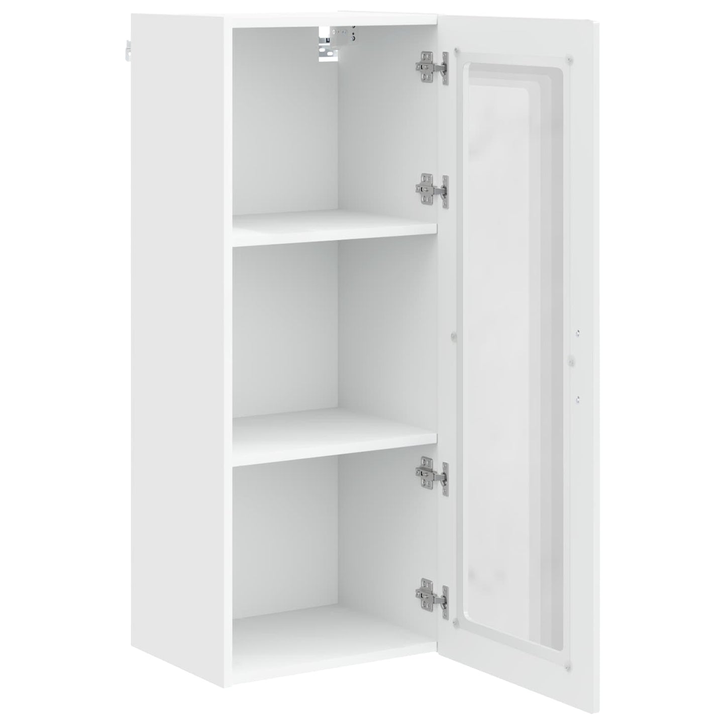 Wall Glass Cabinet PORTO High Gloss White 40 x 31 x 100 cm