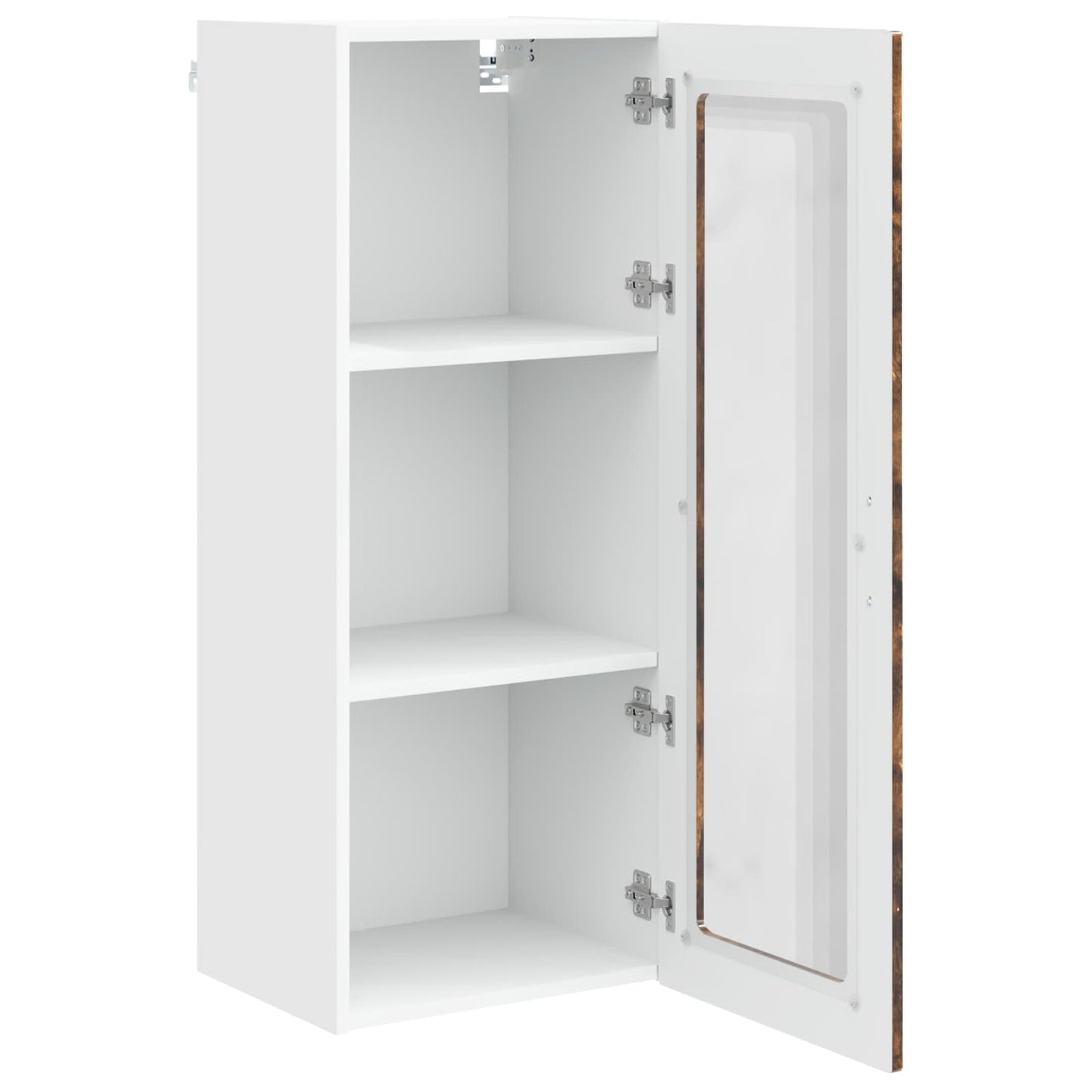 Wall Glass Cabinet PORTO Smoked Oak 40 x 31 x 100 cm