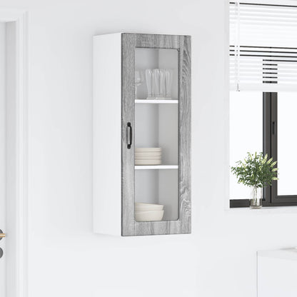 Wall Glass Cabinet PORTO Grey Sonoma 40 x 31 x 100 cm