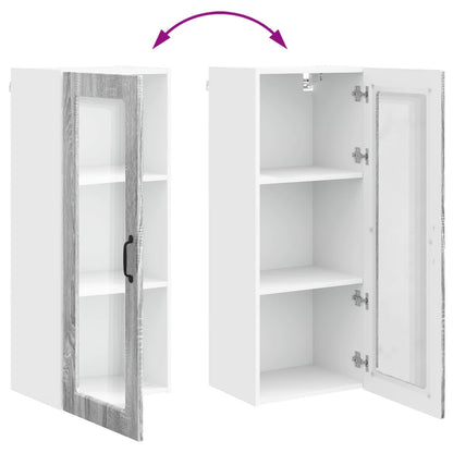 Wall Glass Cabinet PORTO Grey Sonoma 40 x 31 x 100 cm