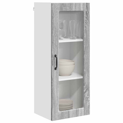 Wall Glass Cabinet PORTO Grey Sonoma 40 x 31 x 100 cm