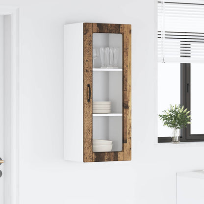 Wall Glass Cabinet PORTO Old Wood 40 x 31 x 100 cm