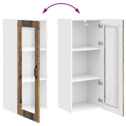 Wall Glass Cabinet PORTO Old Wood 40 x 31 x 100 cm