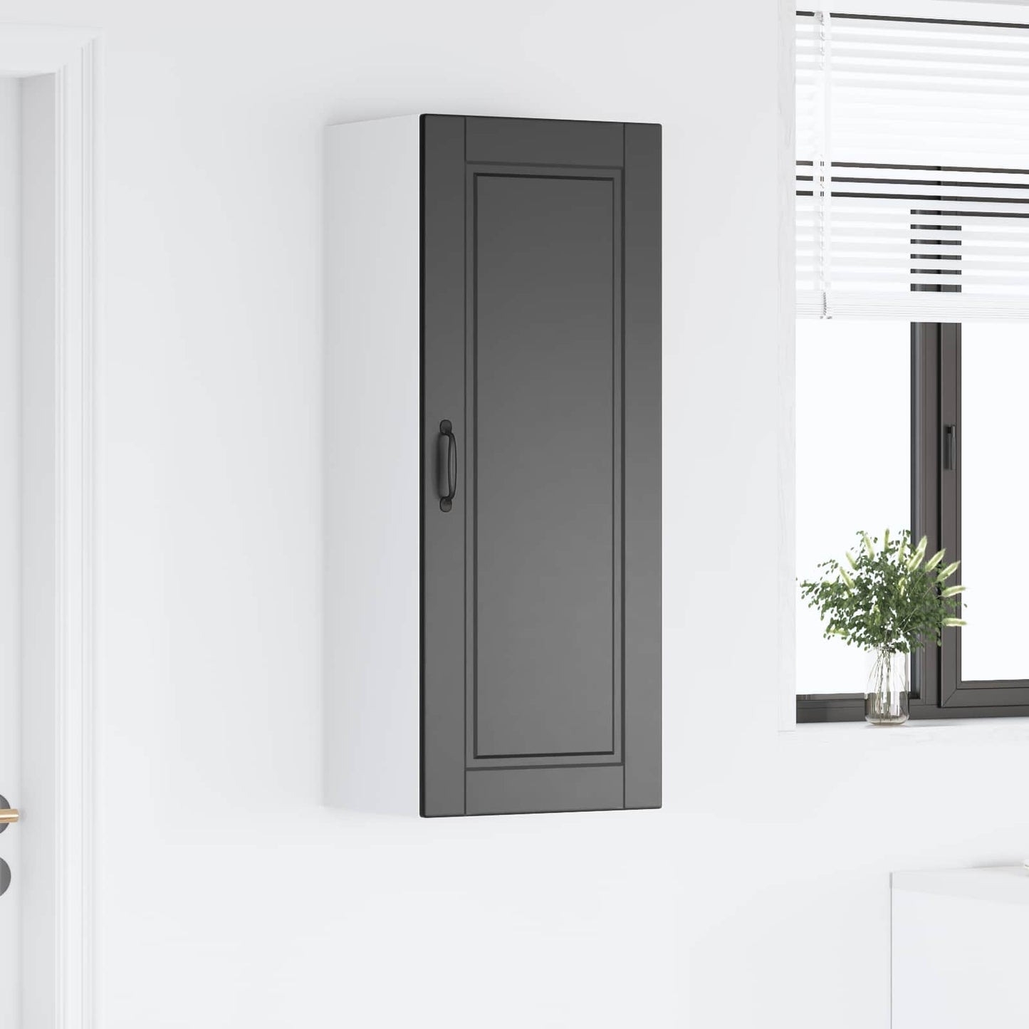 Wall Cabinet PORTO Black 40 x 31 x 100 cm Engineered Wood
