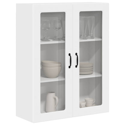 Wall Glass Cabinet PORTO White 80 x 31 x 100 cm Engineered Wood