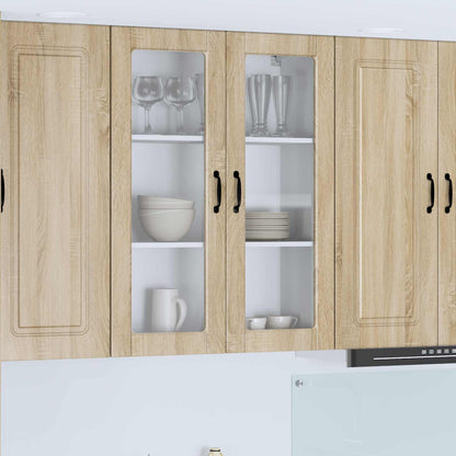 Wall Glass Cabinet PORTO Sonoma Oak 80 x 31 x 100 cm