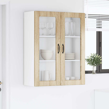 Wall Glass Cabinet PORTO Sonoma Oak 80 x 31 x 100 cm