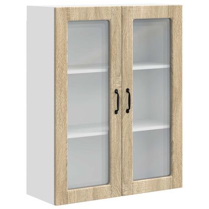 Wall Glass Cabinet PORTO Sonoma Oak 80 x 31 x 100 cm