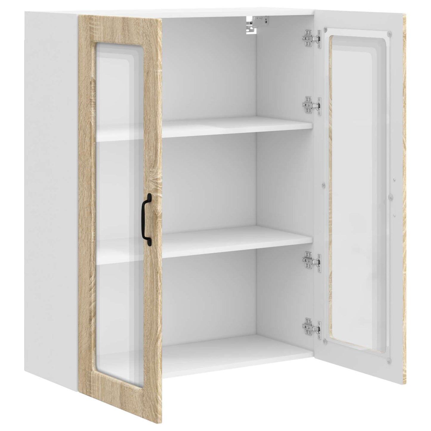 Wall Glass Cabinet PORTO Sonoma Oak 80 x 31 x 100 cm